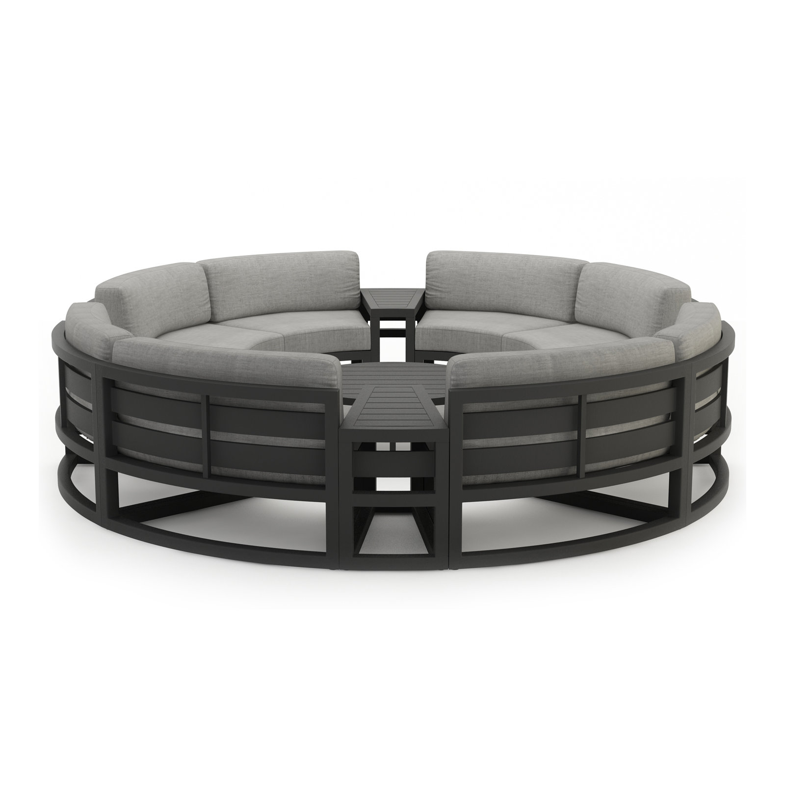Bergeron 8 - Person Patio Conversation Set with Cushions, Cast Silver Sunbrella®, Slate