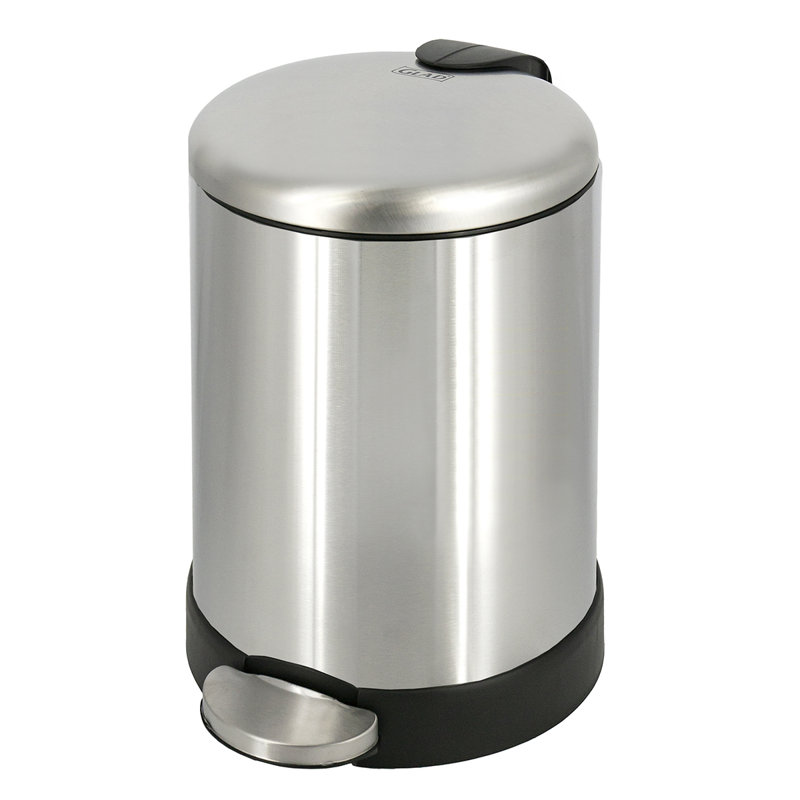 Petite poubelle ronde Glad 1,2 gallon, Argent argent