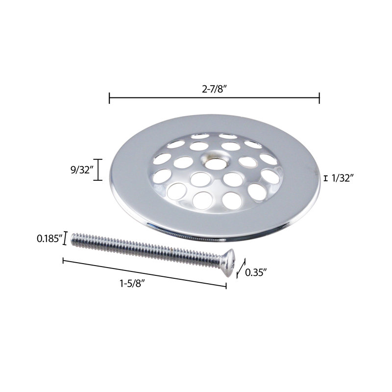 3-1/8" Trip Lever Bathtub and Shower Drain Kit with 2-Hole Overflow, Stainless Steel