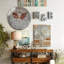 Horloge-chiffres-tissu-houx-feuilles - horloge murale moderne en verre de 12 po