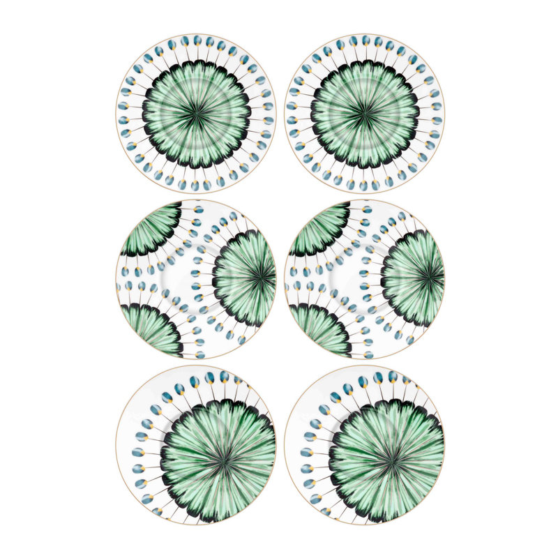 Ensemble de 12 tasses à café Kundra, Vert / or