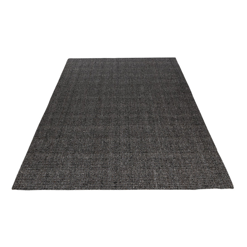 Jarven Wool Hand Woven Area Rug, Rectangular 200 x 290cm, Anthracite