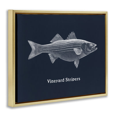 Cadre flottant Vineyard Stripers Fish, design par Phillipa Katz