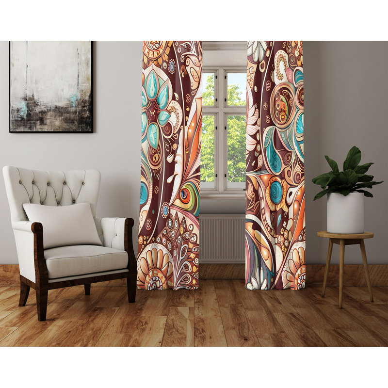 Paire de rideaux semi-transparents en polyester Deenie, L 56 po x L 78 po