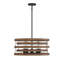 Luminaire suspendu cylindrique unique à 5 lumières avec accents en bois Abbeygail