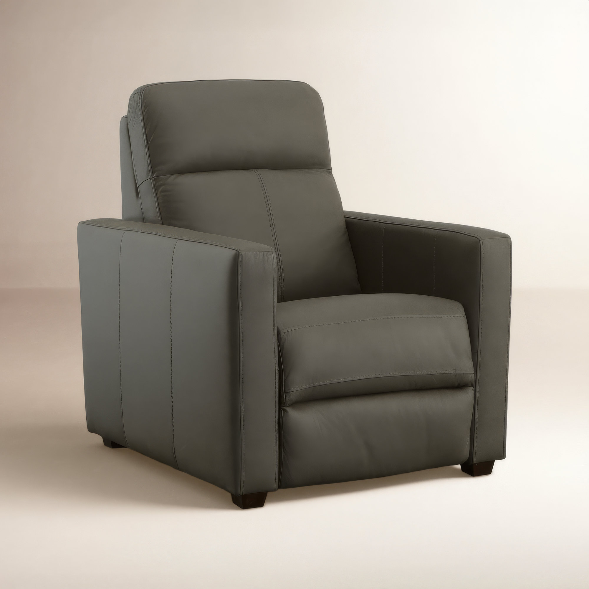 Broadway 34" Leather Power Club Recliner, Shale Leather Match