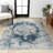 Rosalia Cottage Medallion Ivory/Blue Rug-162908951