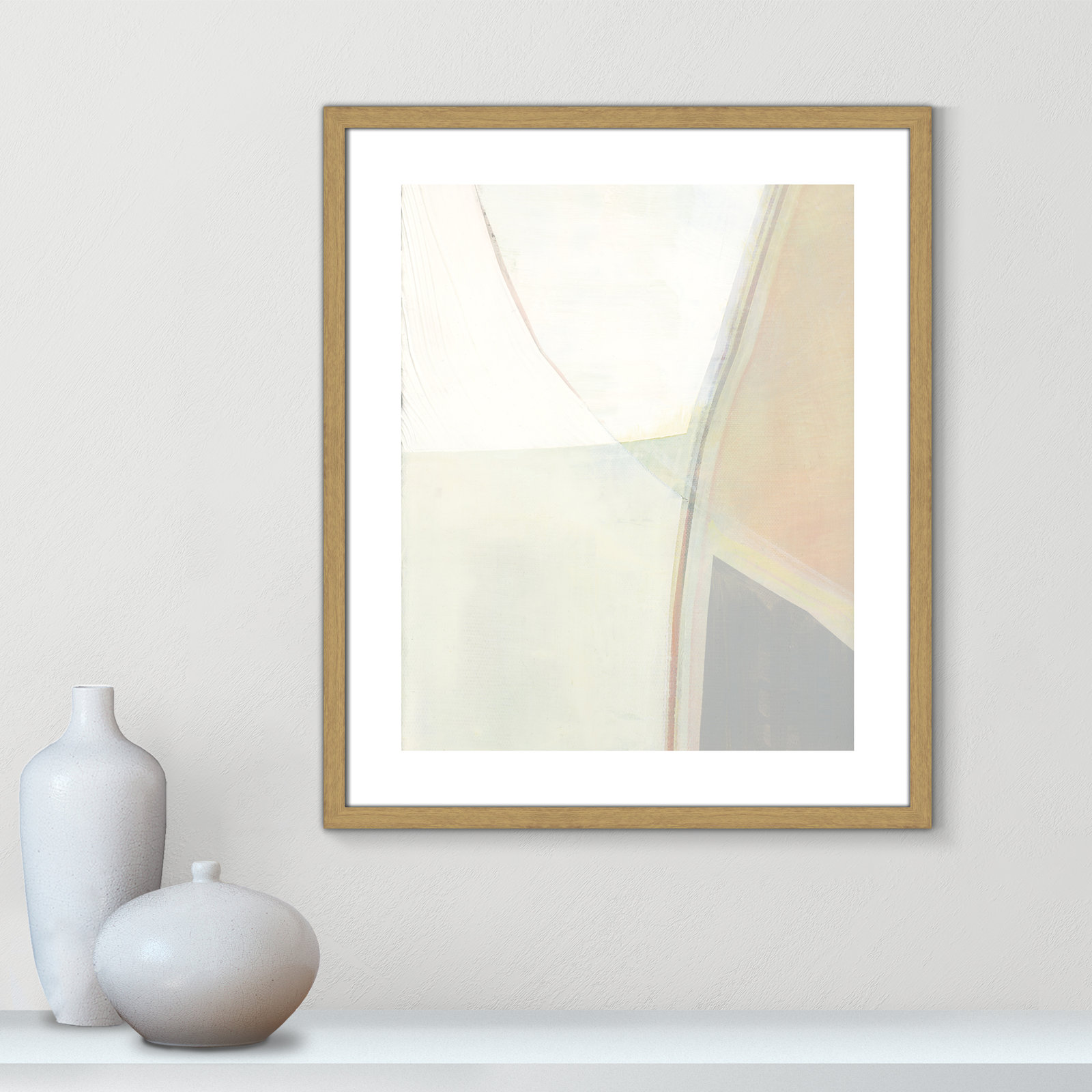 Alexandria "In Neutral II" Painting by Cartissi, 25.5" H x 21.5" W x 0.75" D, Beige Wood Framed Paper