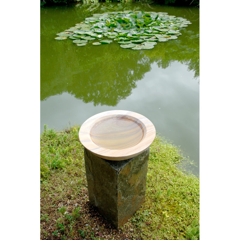 Quiana Natural Stone Birdbath