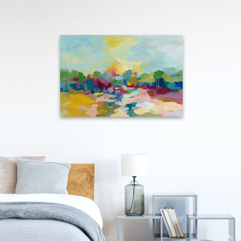 Abstract Bright - Colorful Inlet, 24" H x 36" W