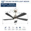 Ventilateur de plafond moderne 52 pouces avec lumière à DEL à intensité variable et 5 pales en bois massif avec télécommande et moteur à courant continu réversible-1441642201-1441642196