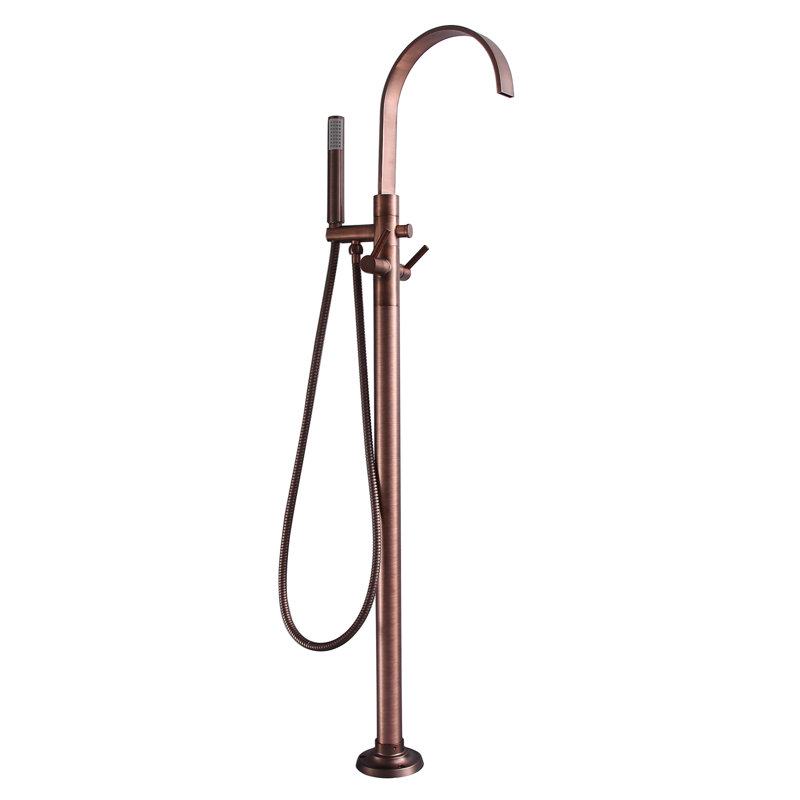 Dixville 2 Handle Bathroom Freestanding Tub Filler with Hand Shower and Diverter, Oil Rubbed Bronze