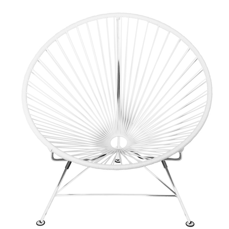 Innit Indoor Handmade Lounge Chair, White/Chrome