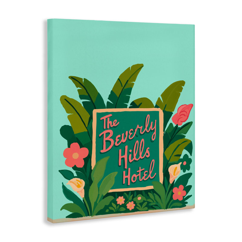 Toile de Beverly Hills Hotel, conception par Amelia Noyes, H 48 po x l 36 po