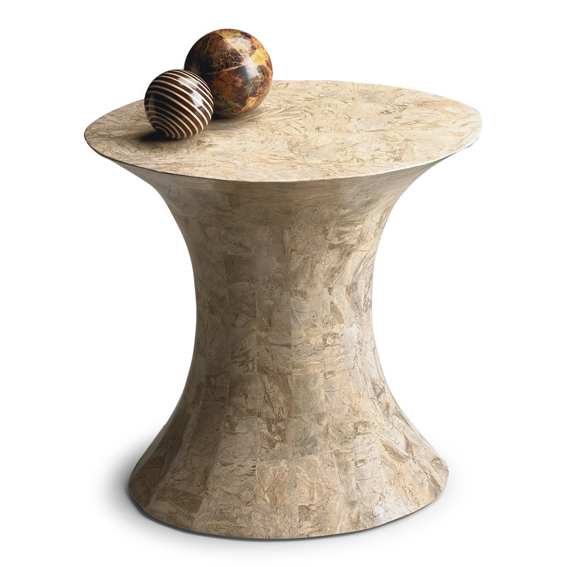 Jaxon Oval Fossil Stone Side Table