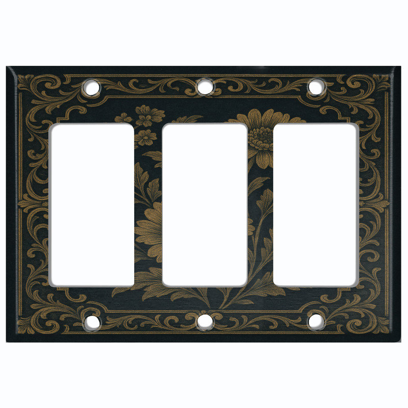 Couvercle de plaque d'interrupteur en métal; Fauteuil à bascule GFI 3 bandes US Standard, Triple GFI / berçant # 7