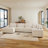 155" Oversized Cloud Modular L-Shape Sectional Sofa with Ottoman, Soft Corduroy Fabric-1062914275