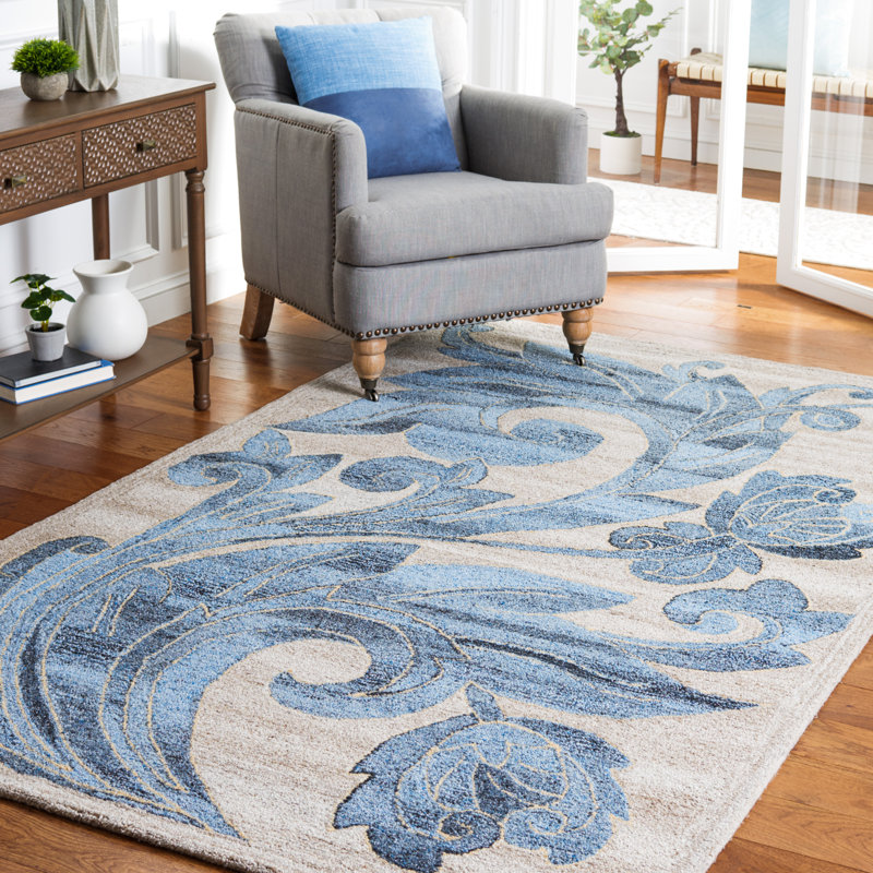 Brytnee Abstract Hand Tufted Performance Floral Rug, Rectangle 5' x 8'