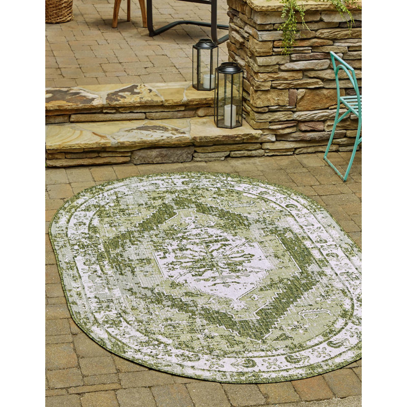Valerie Oriental Indoor / Outdoor Rug, Oval 7'10" x 10'