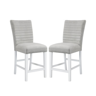 Ensemble de 2 chaises rembourrées en velours à hauteur de comptoir seulement, sans les tables
