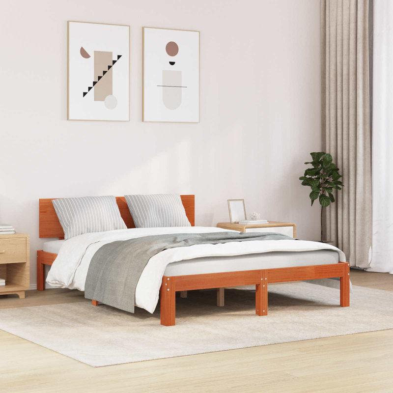 Solid Wood Bed, Double (4'6)
