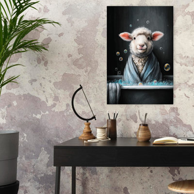 «Sheep In Bathtube 1», art mural contemporain