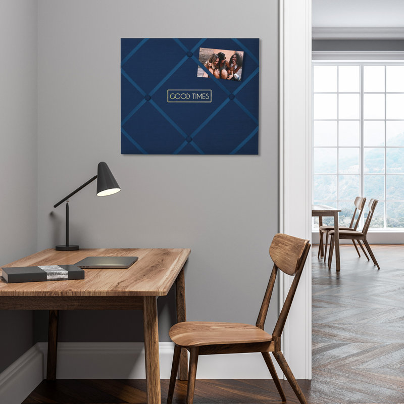 Tableau mural mémo français en lin, Bleu