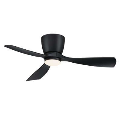 Ventilateur de plafond encastré intérieur / extérieur 52 po avec éclairage à DEL et télécommande Klinch - noir