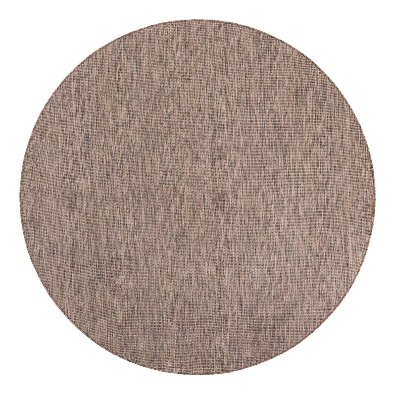 Abderus Light Brown Indoor Area Rug, Round 7'10"