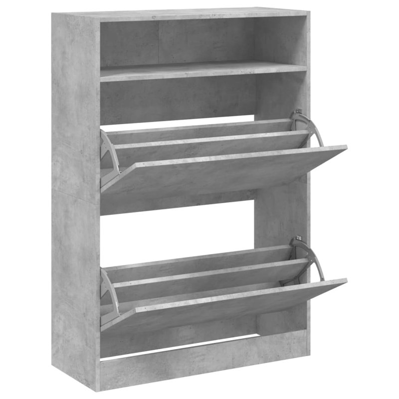 12 Pair Shoe Storage Cabinet, Concrete Grey