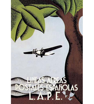 « lape-espagnol postal airlines », affiche rétro
