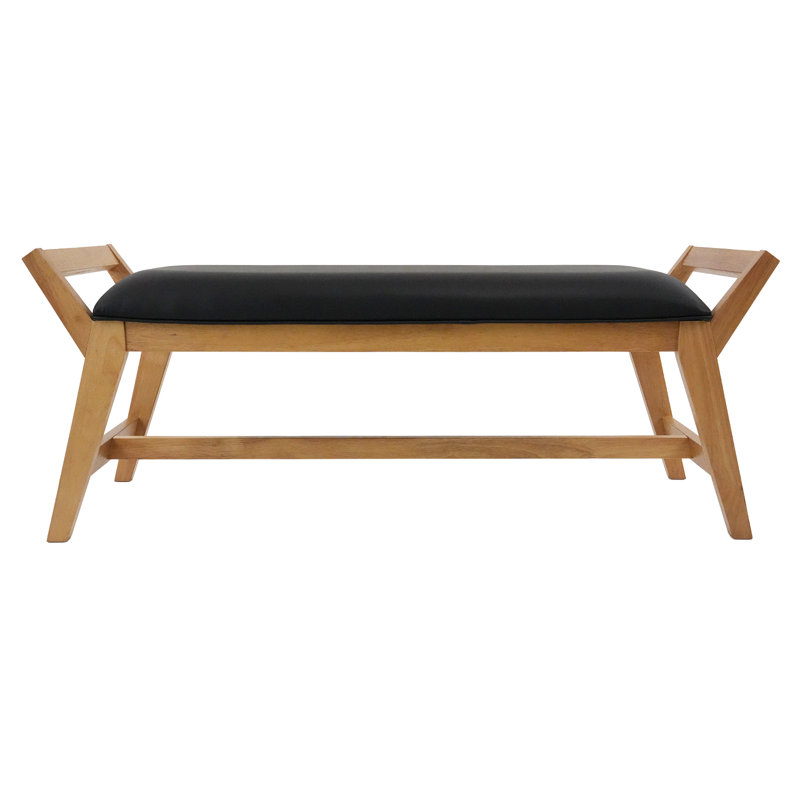 Entryway Modern Upholstered Bench With Arms, 51" Wide With Solid Wood Legs, End Of Bed Bench, For Dining Room/Bedroom/Hallway
