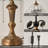 19.69-inch Large Vintage Glass Table Lamp with Antique Bronze Base -896480740