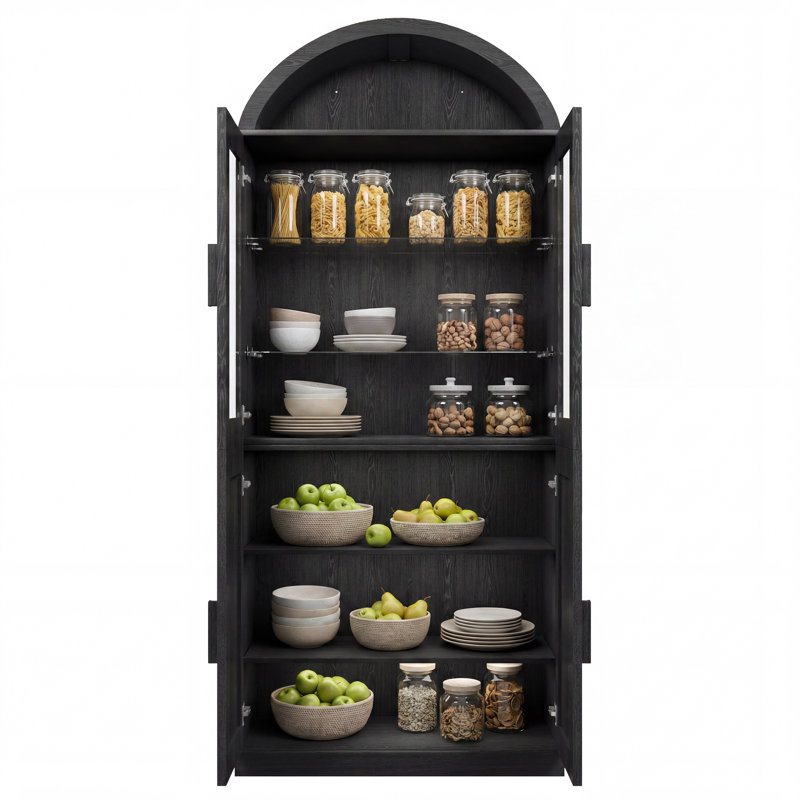 Grand garde-manger autoportant de 62 po avec 4 portes Stow, Noir