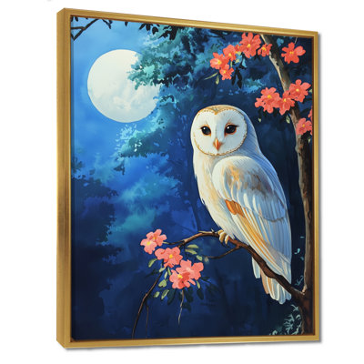 Gerlien, hibou floral au clair de lune I - art mural hibou