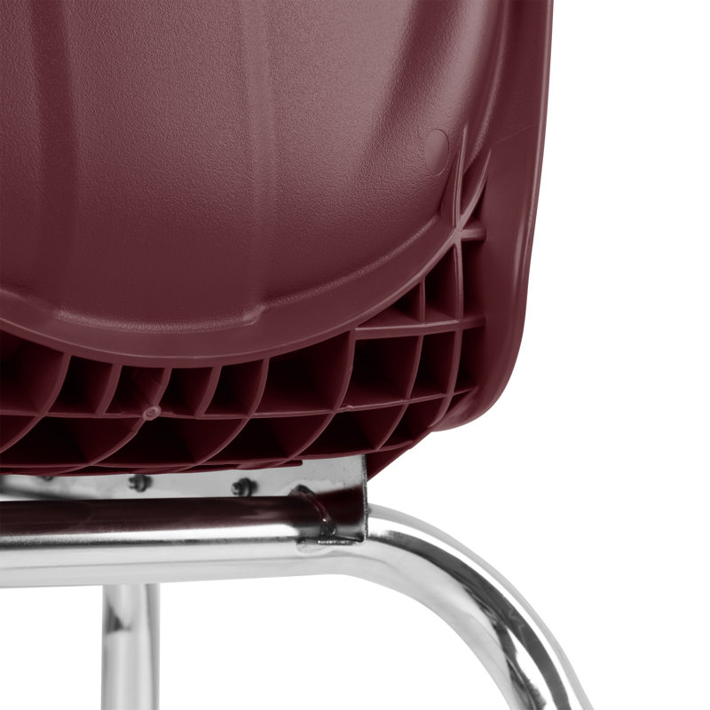 Chaises de classe empilables en plastique avec sièges profilés Shapes Series (ensemble de 4), Vin, 18 po