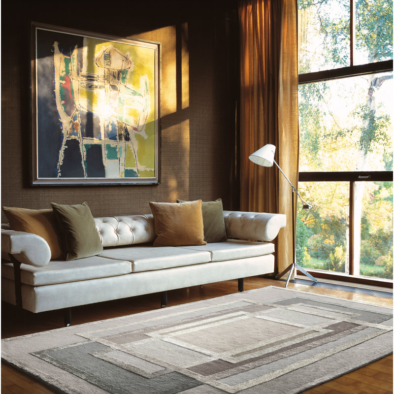 David Rockwell Platinum Metallic Area Rug, Rectangle 6' x 9'
