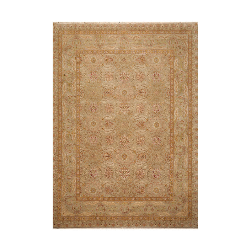 Tapis unique en laine noué à la main 9 pi 3 po x 12 pi 3 po Fett