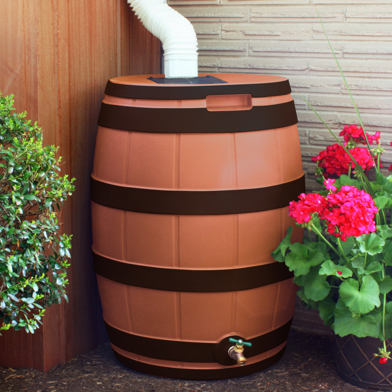 Baril d'eau de pluie 50 gallons, Terra Cotta