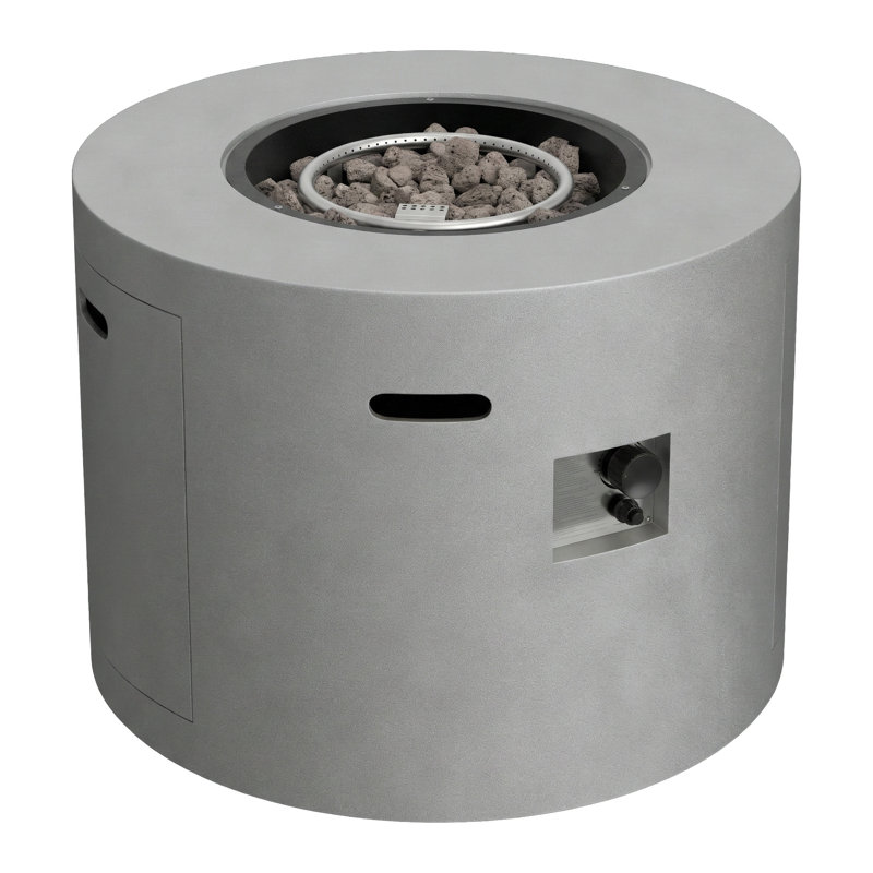 Foyer de table rond 32 po au propane, table de foyer au gaz puissante de 50 000 BTU, certifié CSA, foyer d'extérieur idéal pour les repas, les fêtes sur la terrasse, le jardin et la cour (minimalisme)
