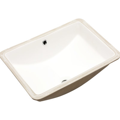 Lavabo de salle de bain rectangulaire encastré blanc en céramique - 18,5 "x 13,5", avec trop-plein, moderne, teinté pour divers endroits 18,5 "x 13,5" moderne sous comptoir, maison, bureau, et restaurant