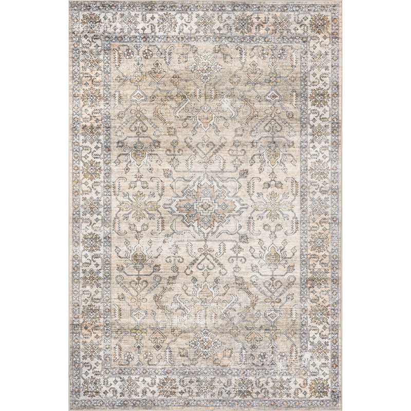 Britt Medallion Spill Proof Machine Washable Area Rug for Living Room Bedroom Dining Room Kitchen, Rectangle 9' x 12'