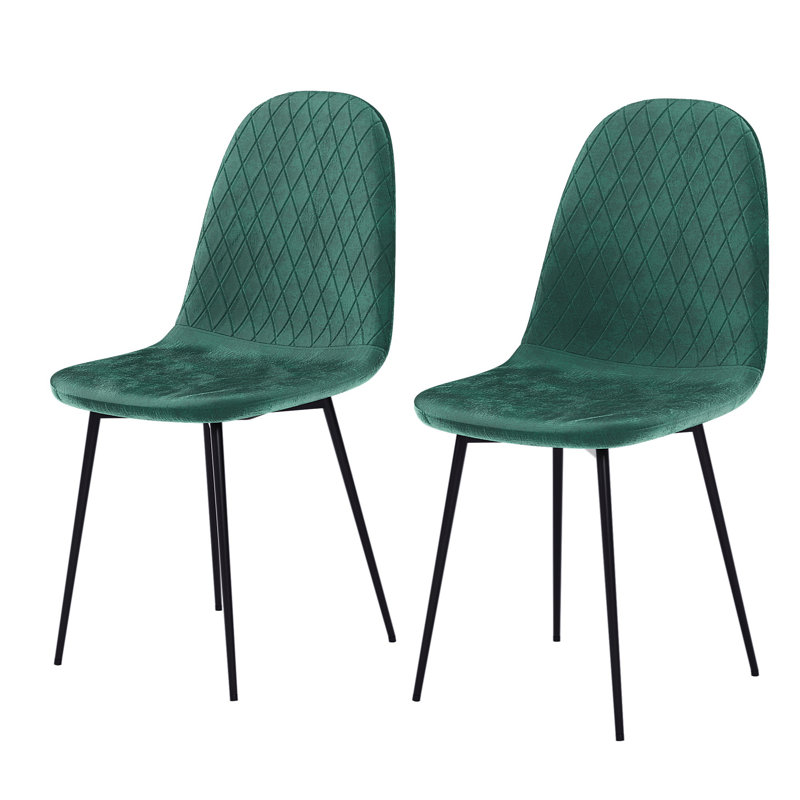 Kelci 47cm H Foam Padding Upholstered Side Chair, Green