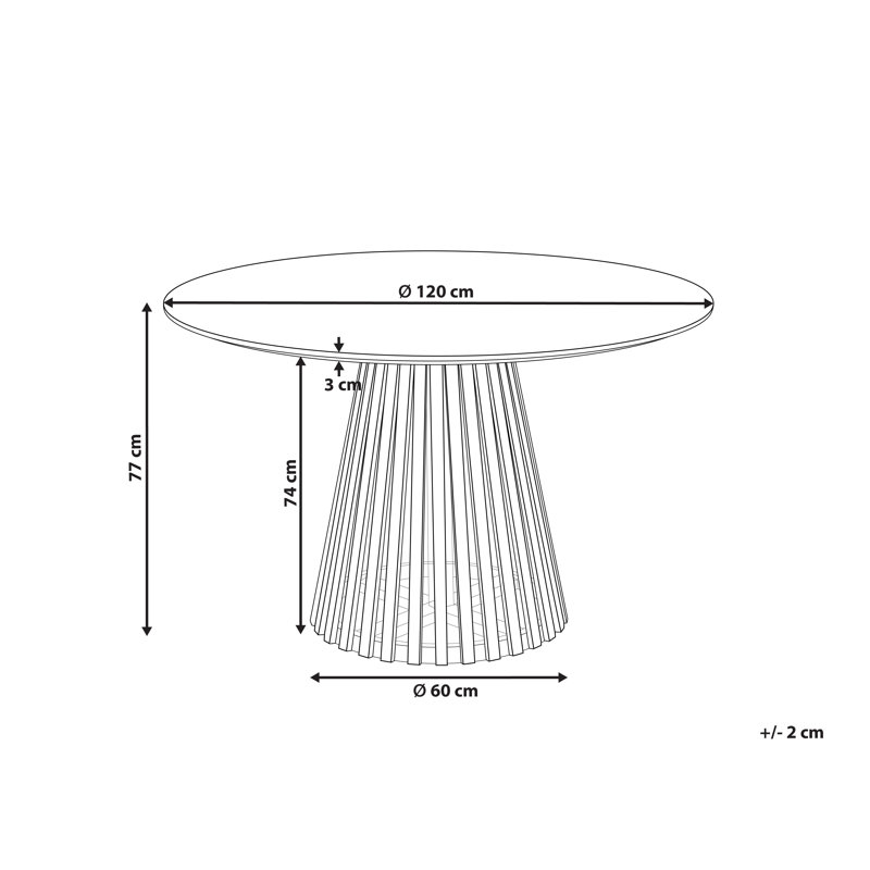 Curtus Acacia Round Solid Wood Dining Table, Black