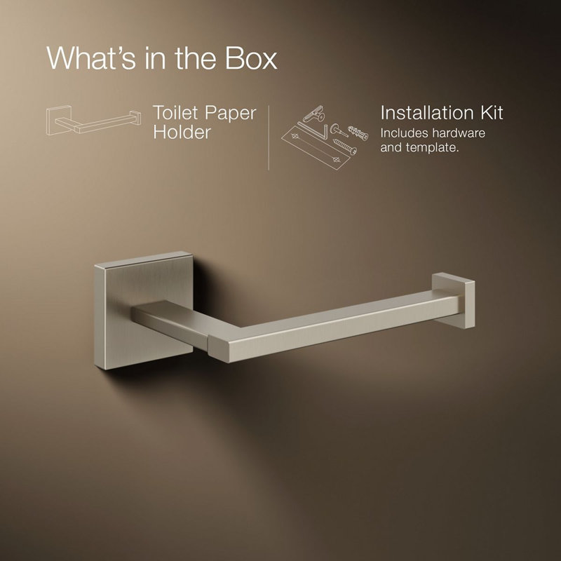 Square Toilet Tissue Holder, Vibrant Brushed Nickel