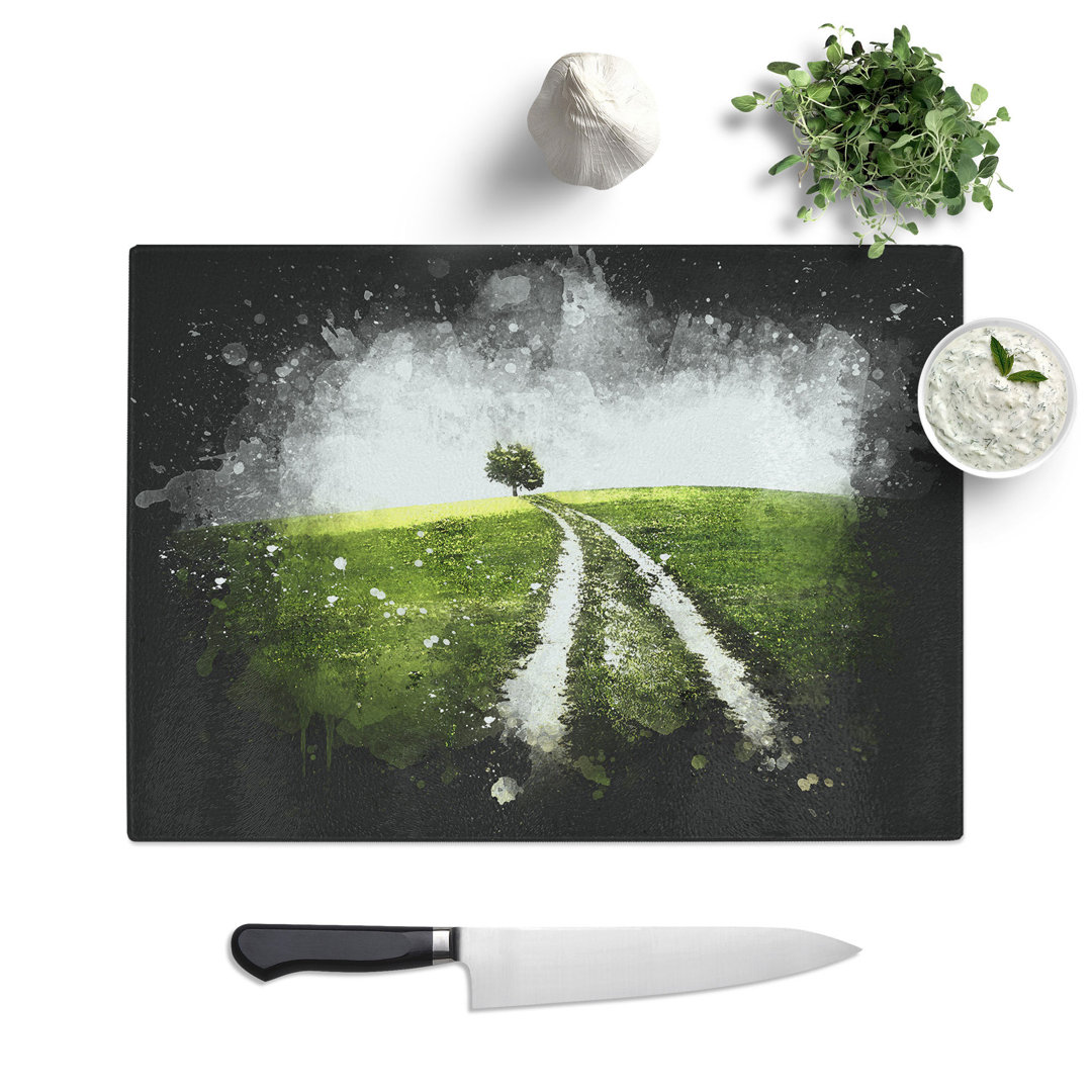 Tempered Glass Path to a Lone Tree Chopping Board