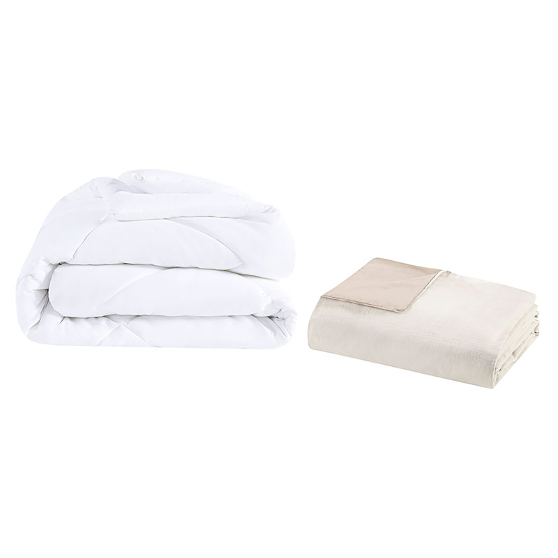 Natural Cotton Comforter - Organic, Button Closure, Full/Queen Oversized Cover With Insert