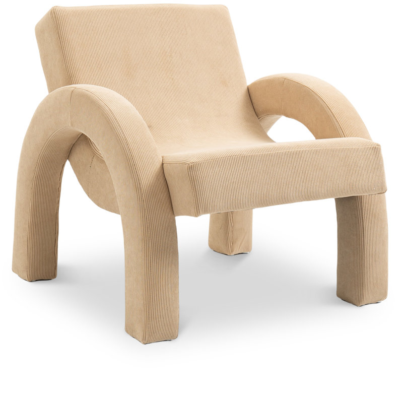 Fauteuil Hodon, Tissu velours côtelé beige