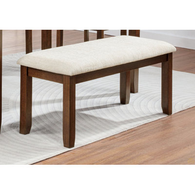 1Pc Fabric Upholstered Bench Wooden Dining Room Furniture
