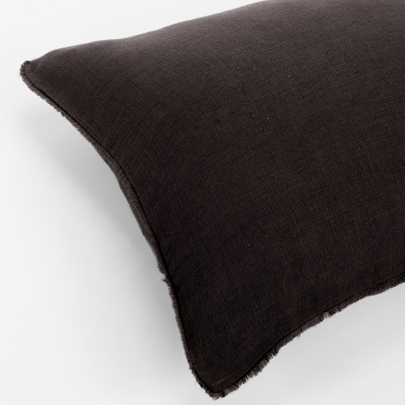 Housse de couette en lin Ramsey, couleur asphalte, taille King, Housse de couette pour très grand lit, Noir